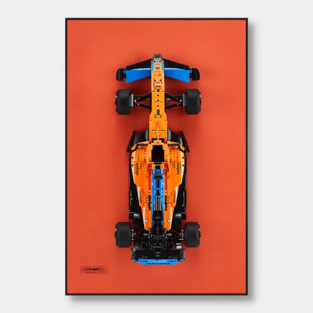 Classic Leather Wall Mount Display for LEGO® Technic™ Mclaren Orange