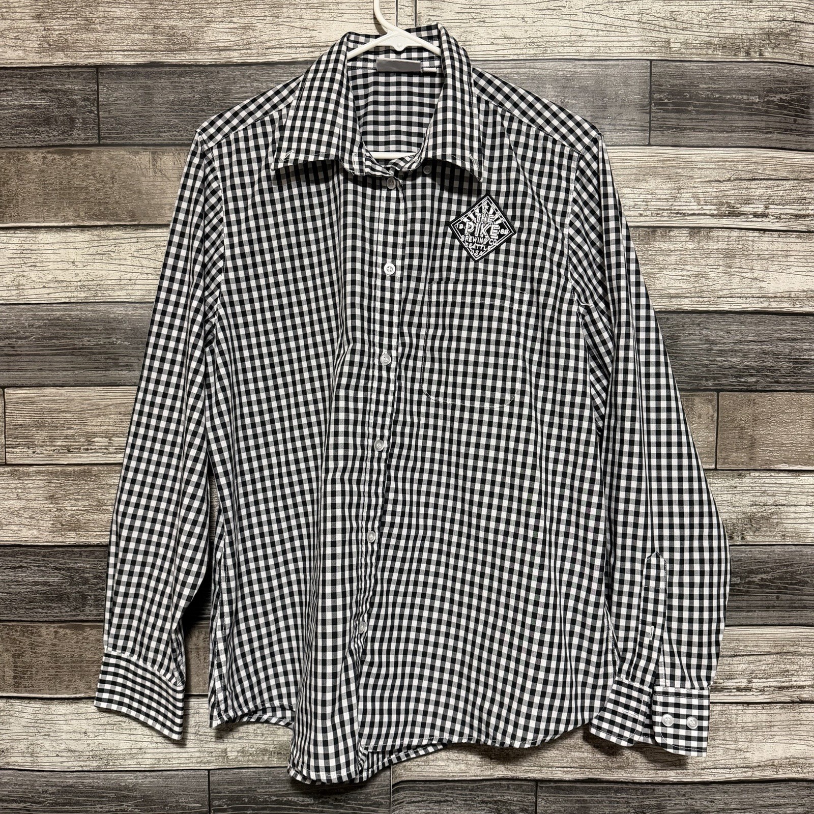 Chef Works Gingham Plaid Button Up Shirt Women’s XL The Pike Brewing Co Seattle