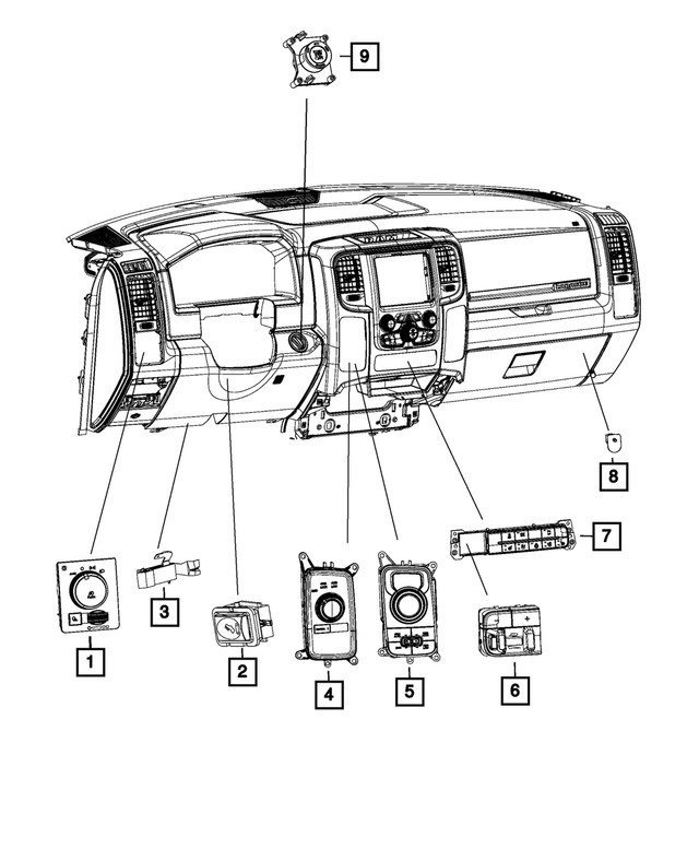 Genuine Mopar Instrument Panel Switch 68247631AA