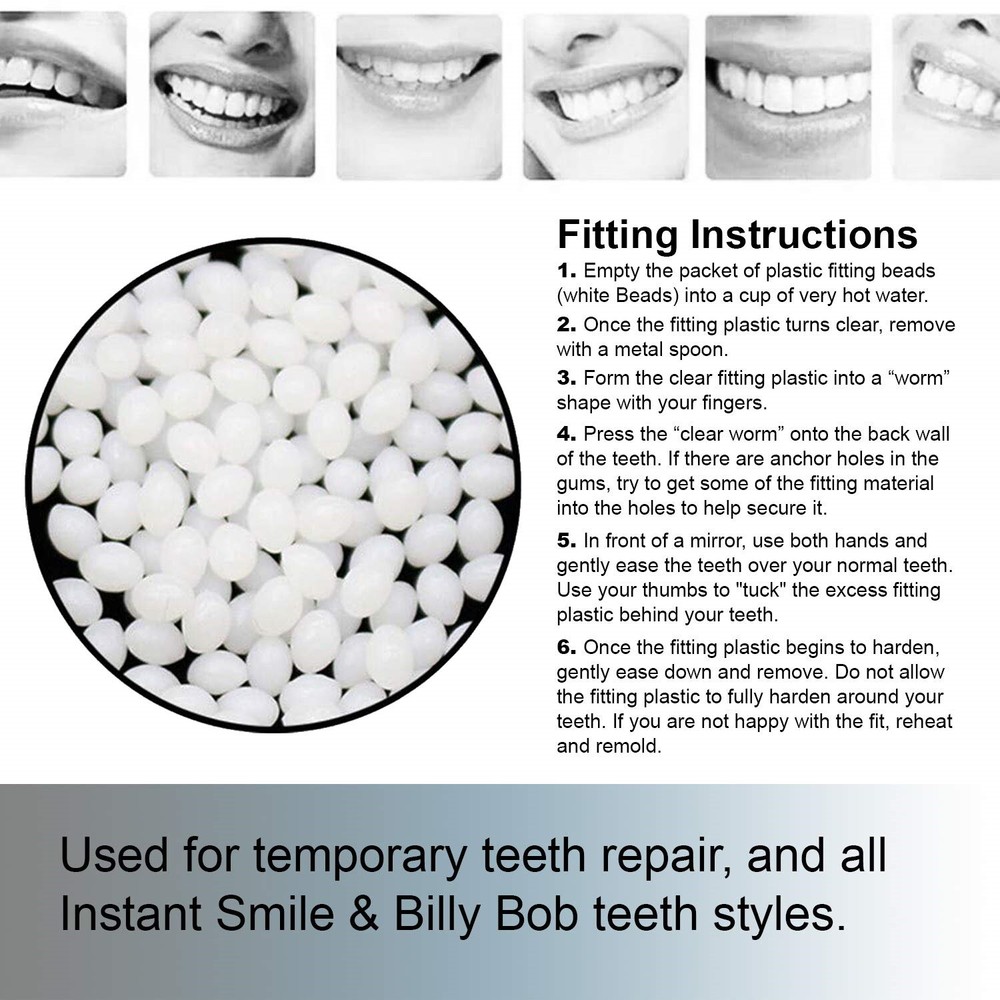 Thermal Fitting Beads, Fix Missing and Broken Teeth, Instant Smile –Pack 2