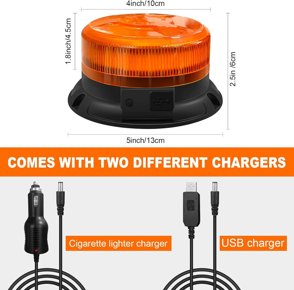 Remote Control Wireless Strobe Lights Waterproof Rechargeable LED Battery Beacon