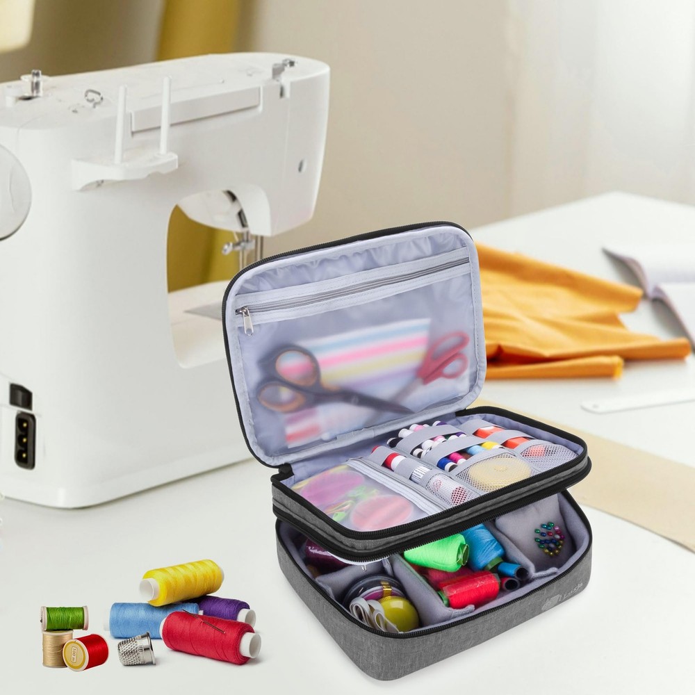 Double-Layer Sewing Supplies Organizer, Sewing Organizer for Needles, Thread,...