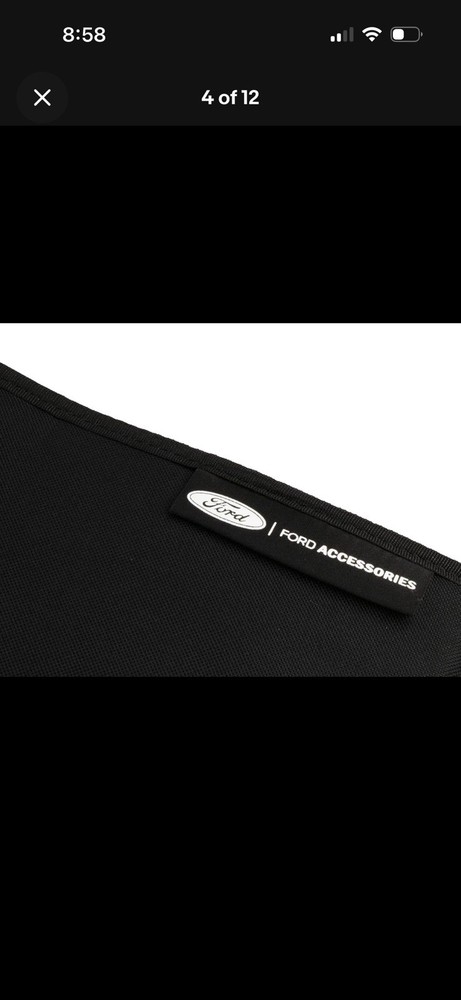 Soft Sided Folding Cargo Organizer with Ford Logo, Black with 4 Compartments
