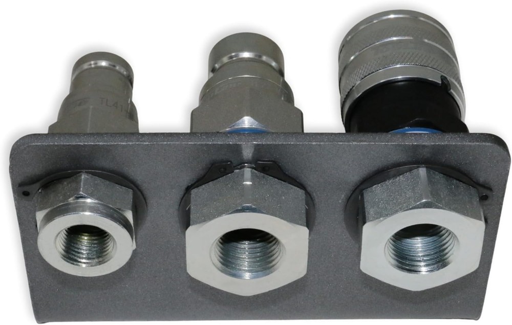 1/2 Flat Face Hydraulic Quick Connect Coupler Set +Drain line + Bracket TL23DB-2