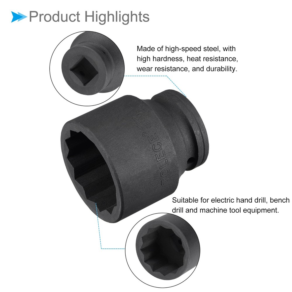 Impact Socket 3/4" Drive 41mm Socket 60mm 12 Point for DIY Hand Making