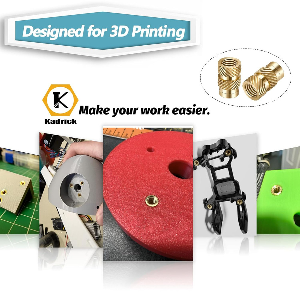 520Pcs M2 M3 M4 M5 Threaded Inserts Assortment Kit for 3D Printing Components, M