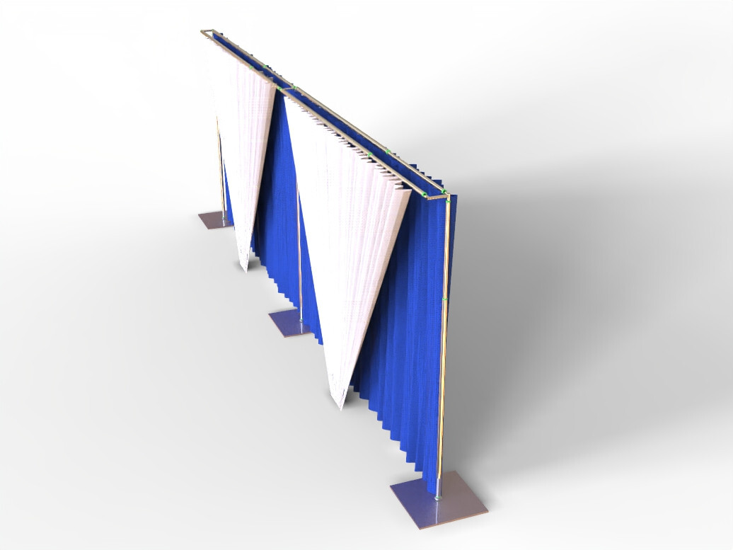 DOUBLE CROSS BAR ADJUSTABLE QUICK BACKDROP KIT 10FT x 20FT PIPE WITHOUT DRAPE