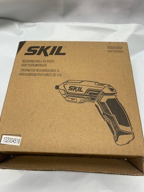 SKIL 4V Pivot Grip Rechargeable Cordless Screwdriver, Includes 9Pcs Bit, 1Pc Bit