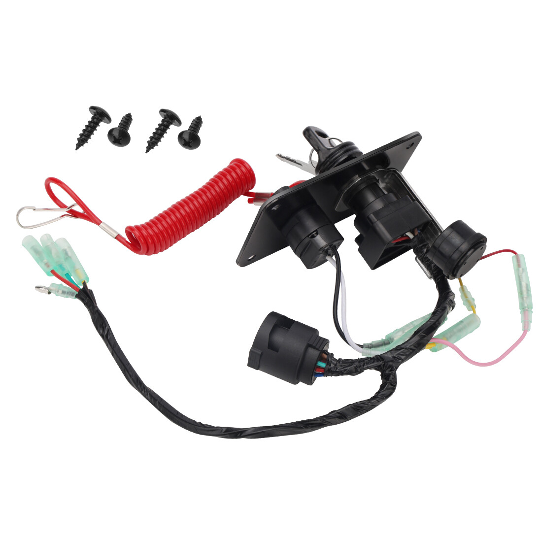 NEW Outboard Single Engine Key Switch Assembly Panel For Yamaha 704-82570-12-00