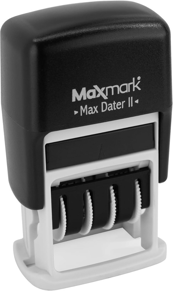 Maxmark Self-Inking Rubber Date Office Stamp with Received Phrase & Date - Black