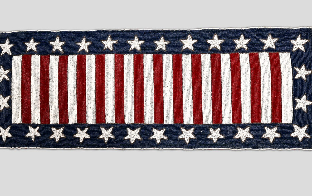 4th July Table Runner Flag Beaded Table Runner Independence Tableware 13X36In