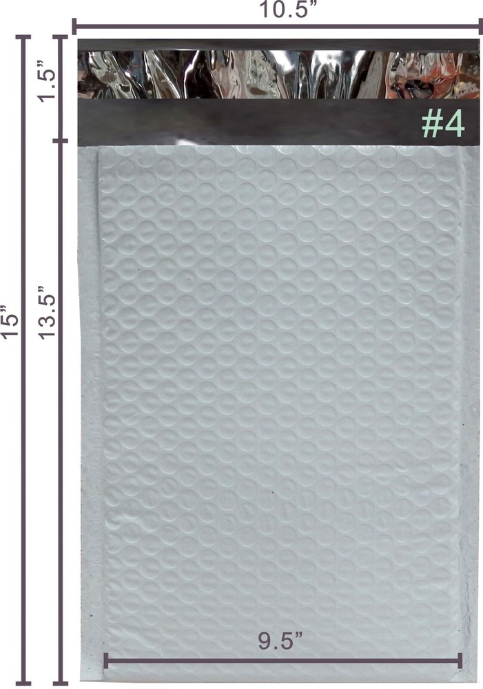 SuperPackage® 100 #4 9.5 X 13.5 Poly Bubble Mailers Padded Envelopes
