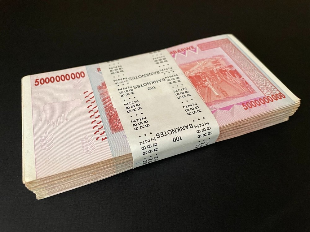 Zimbabwe 100 x 5 Billion Dollars 2008 - Pick- 84 - Bundle 100 PCS USED