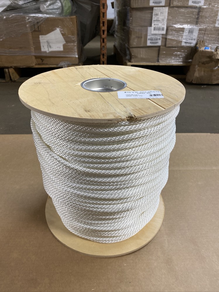 T.W. Evans Cordage 294-100-70 Solid Braid Polyester Rope 1000 Ft
