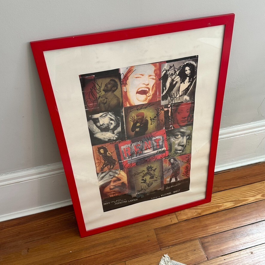 RENT Cast Signed Broadway Poster Window Card - Collectible