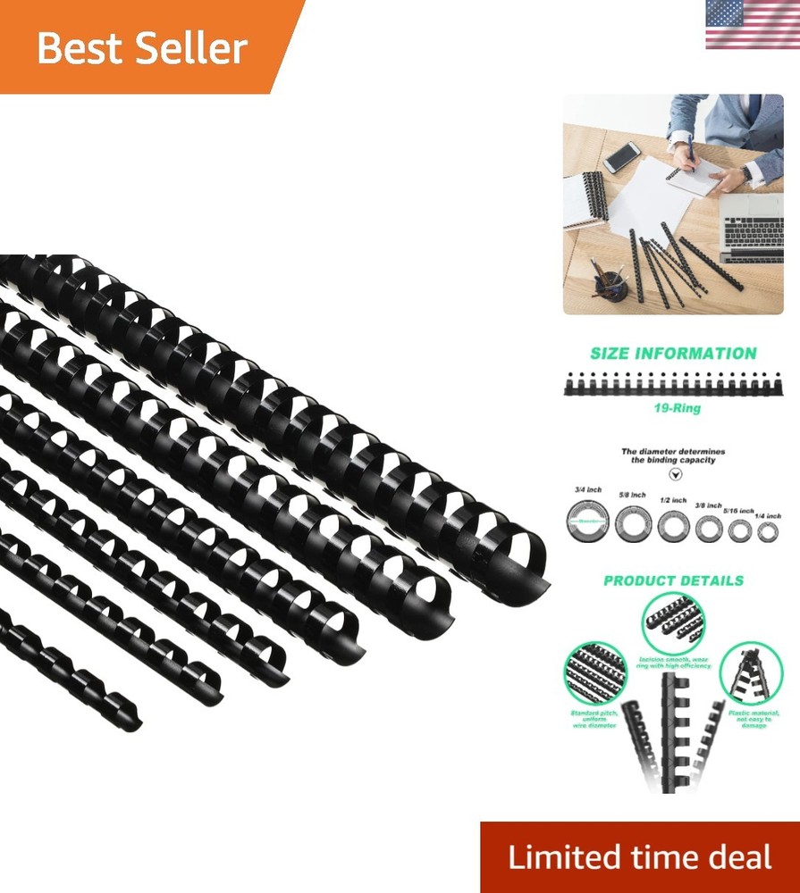 Versatile 150-Piece Plastic Binding Combs with 6 Sizes for Notebooks & More