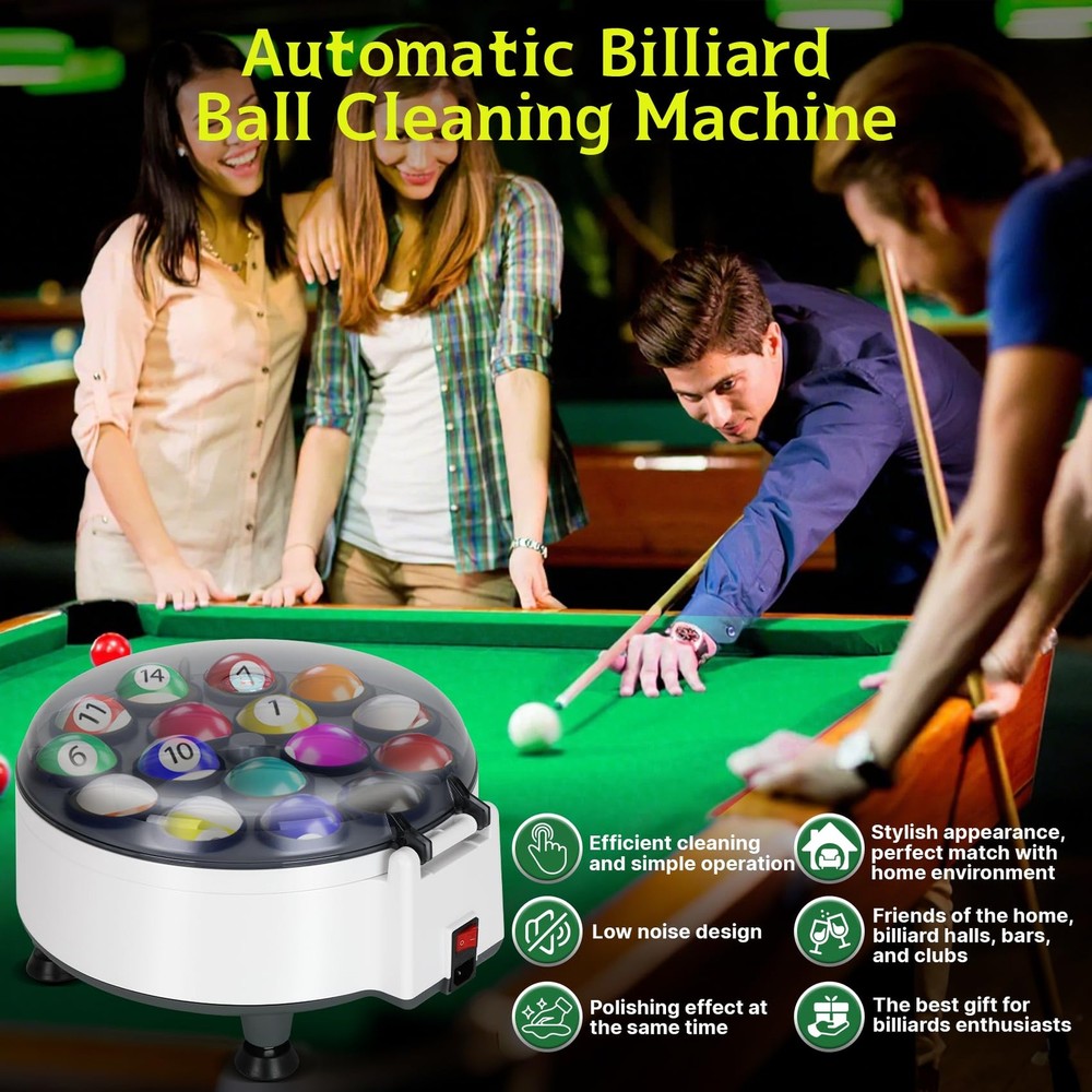 Billiard Cleaning Machine, Pool Polishing Cleaning Machine, Automatic 16 Pool...