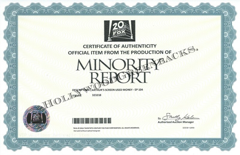 Minority Report - Episode 104 Bill Set