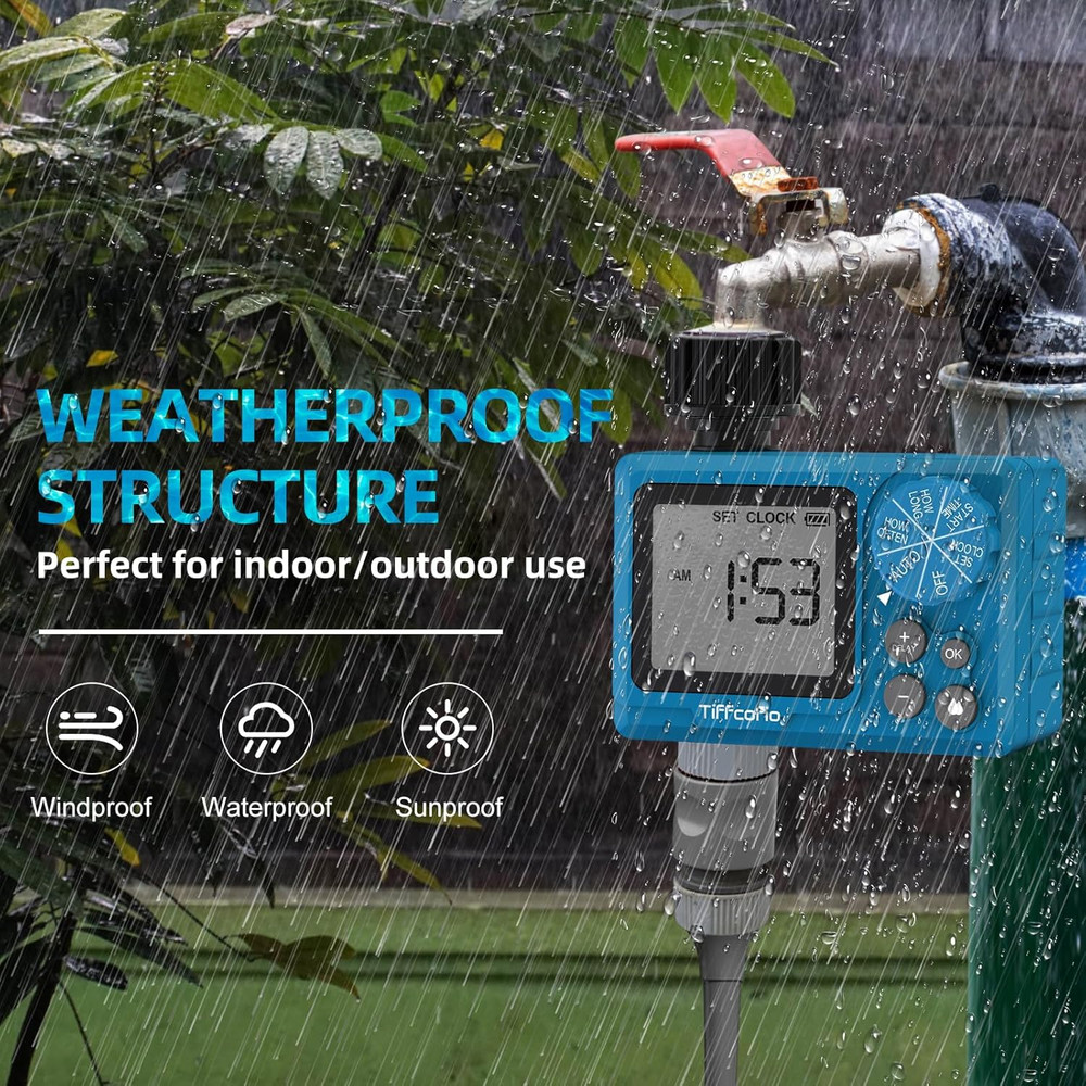 Sprinkler Timer Outdoor, Digital Programmable for Garden Hose, Irrigrtion Timer