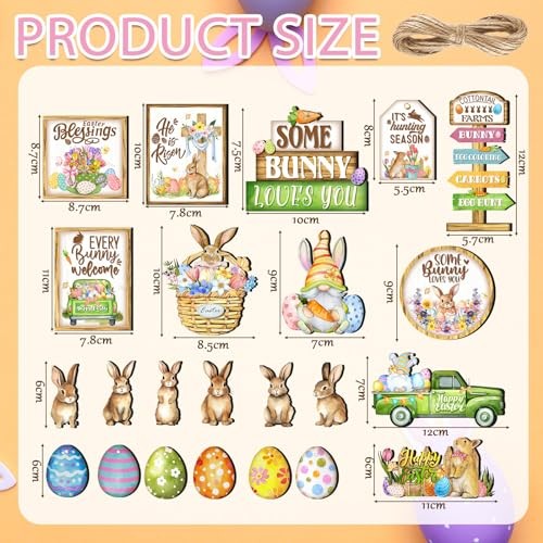 Pcs Easter Tiered Tray Decor Bunny Easter Spring 24 Delicate Easter