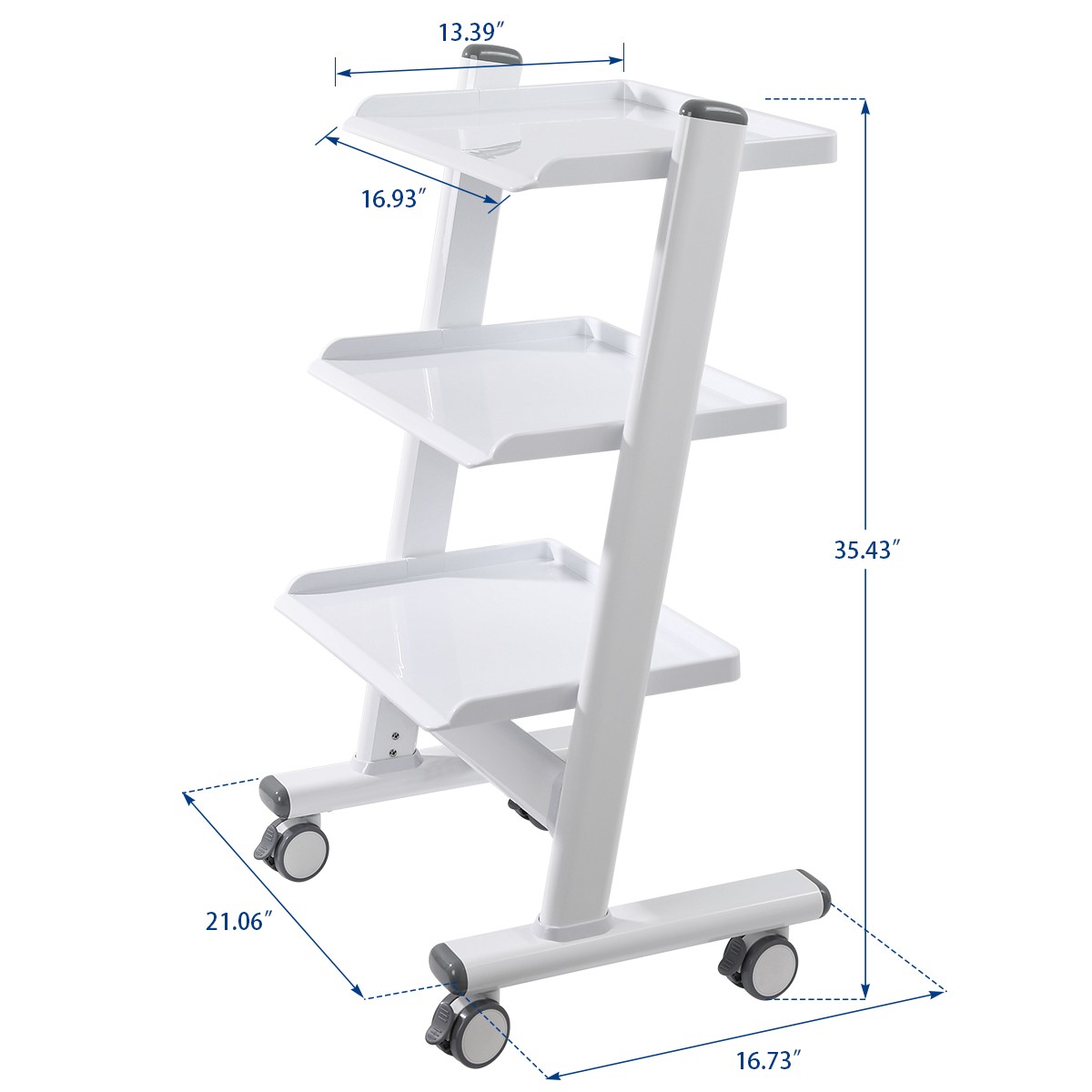 AZDENT Dental Mobile Cabinet Cart with Drawers /Medical Tool Cart Trolley