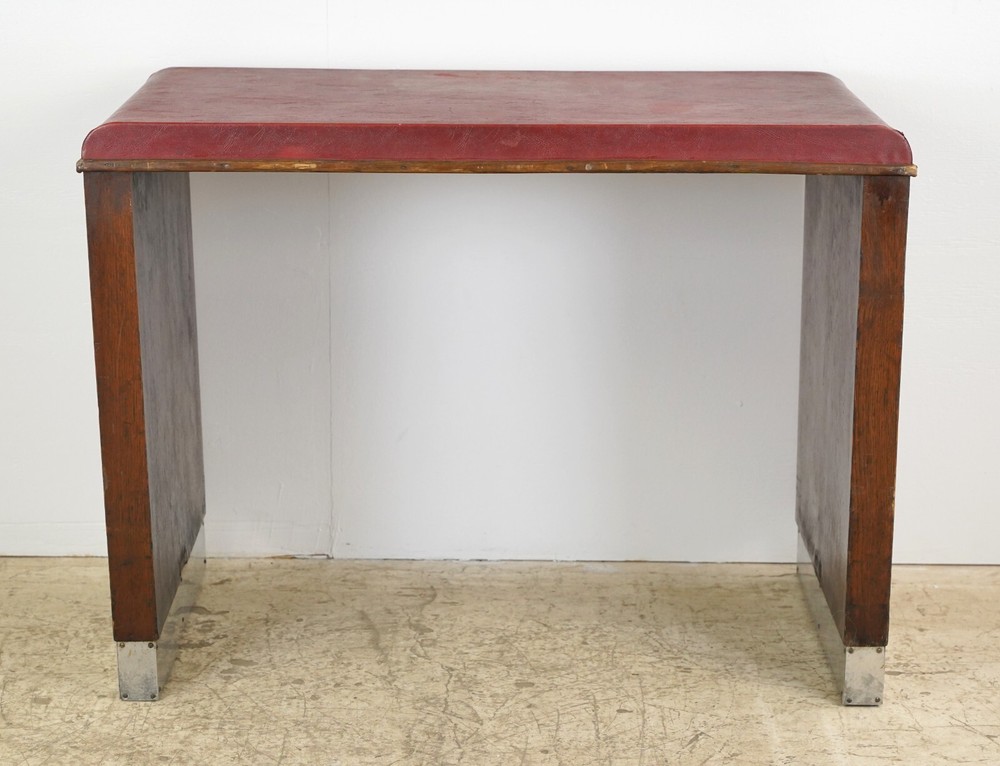 Art Deco Wood & Vinyl Console Table