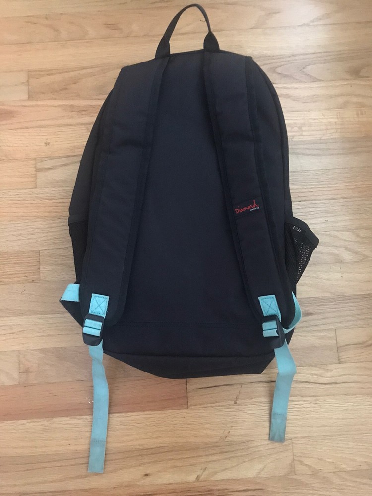 Tilly's Diamond Backpack Black Day Pack School Back Pack Laptop Bag