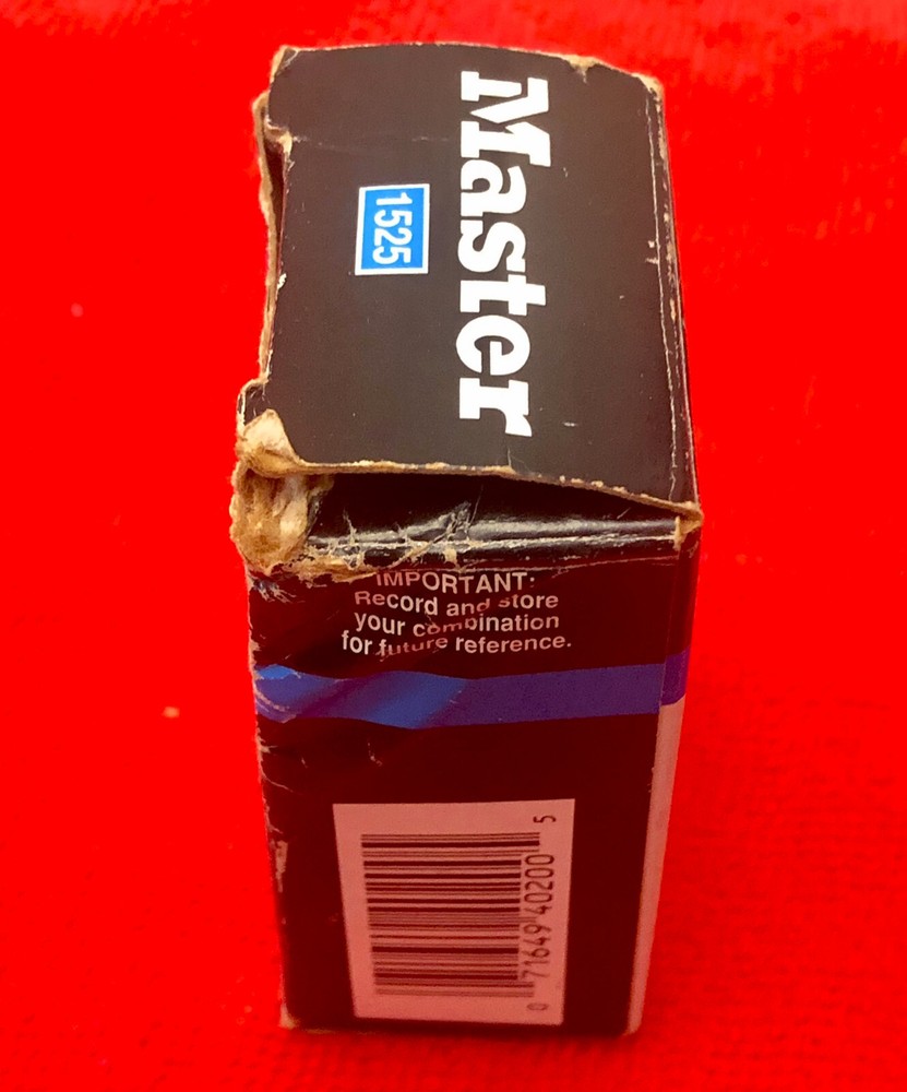 Vintage *NEW* Master Lock 1525 Padlock Combination Lock With Code Paper