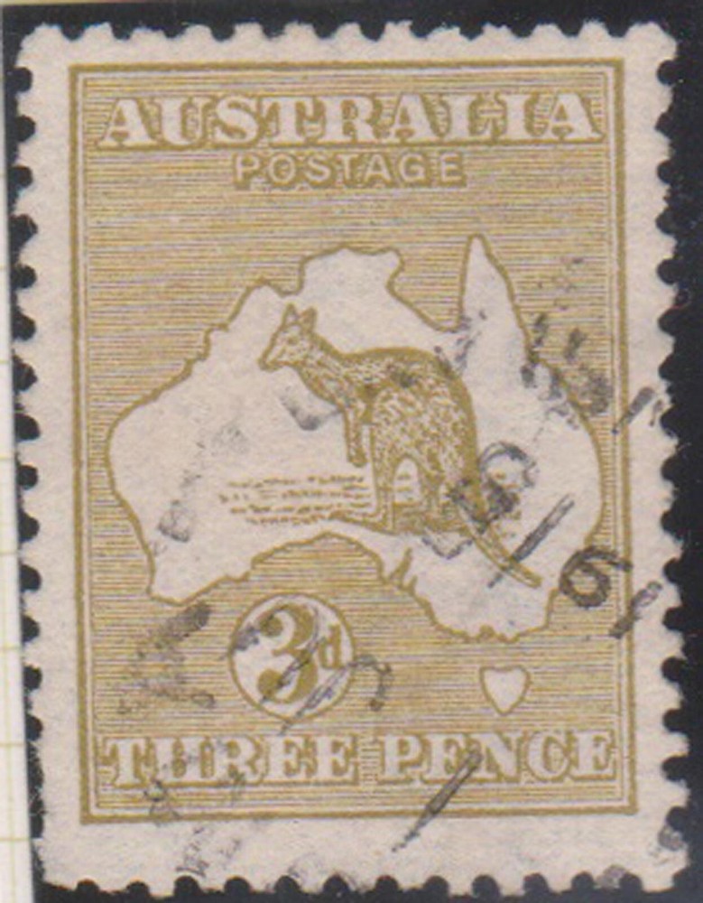 (F236-105) 1913 v3d olive Kangaroo stamp (DE)