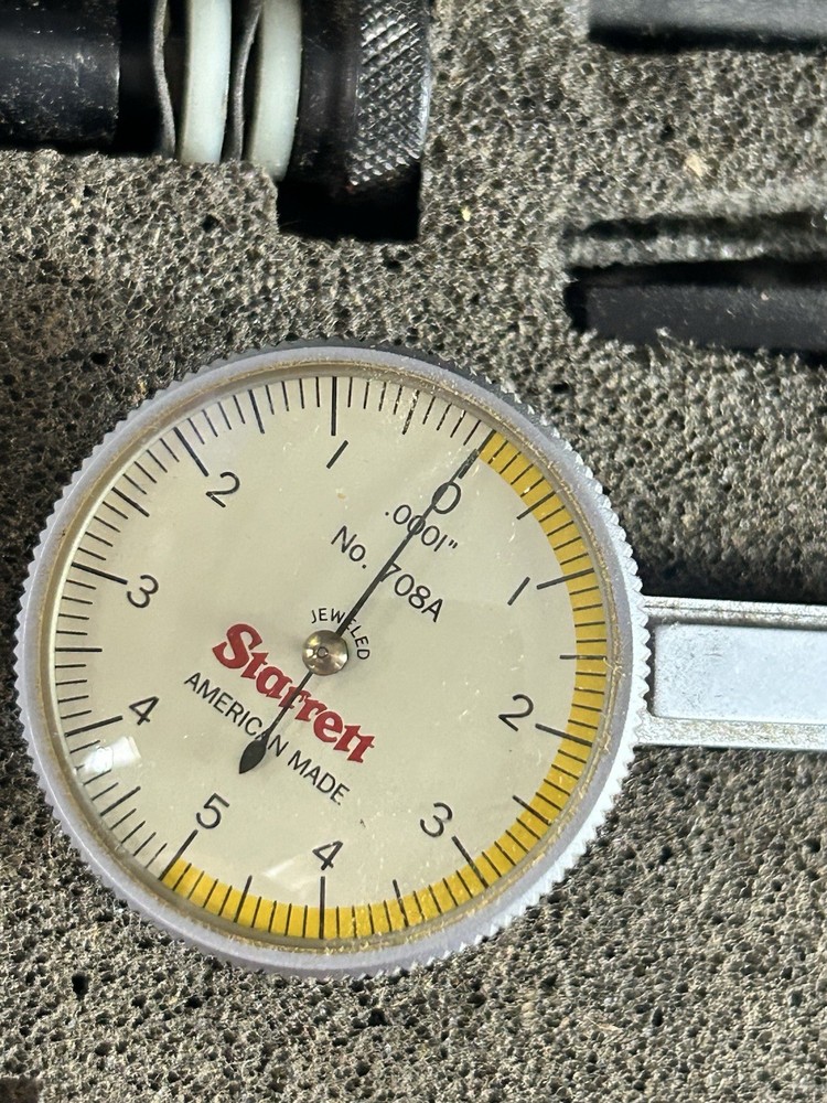 STARRETT #708-A DIAL TEST INDICATOR W/ATTACHMENTS, DOVE TAIL MOUNT,