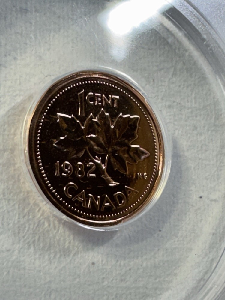 1982 Canada 1 Cent Proof Like Graded MS 68 RD by ANACS