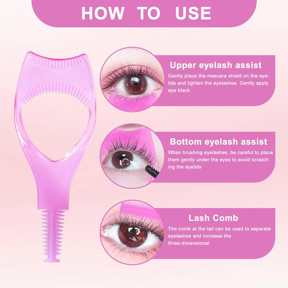 2PCS 3 in 1 Mascara Tool Plastic Makeup Eyelash Shield Applicator Guide with Eye