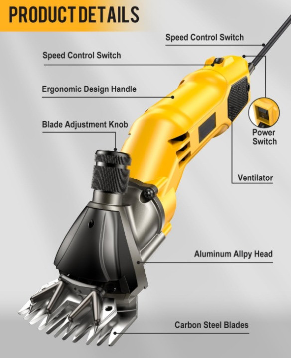 Tijeras Eléctricas Profesionales 600W para Esquilar Ovejas Cabras Alpacas, Nuevo