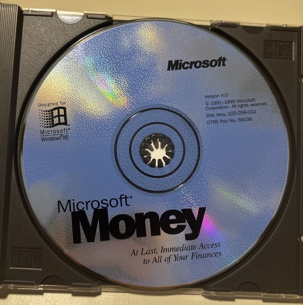 Vintage Microsoft WINDOWS 95 MONEY CD