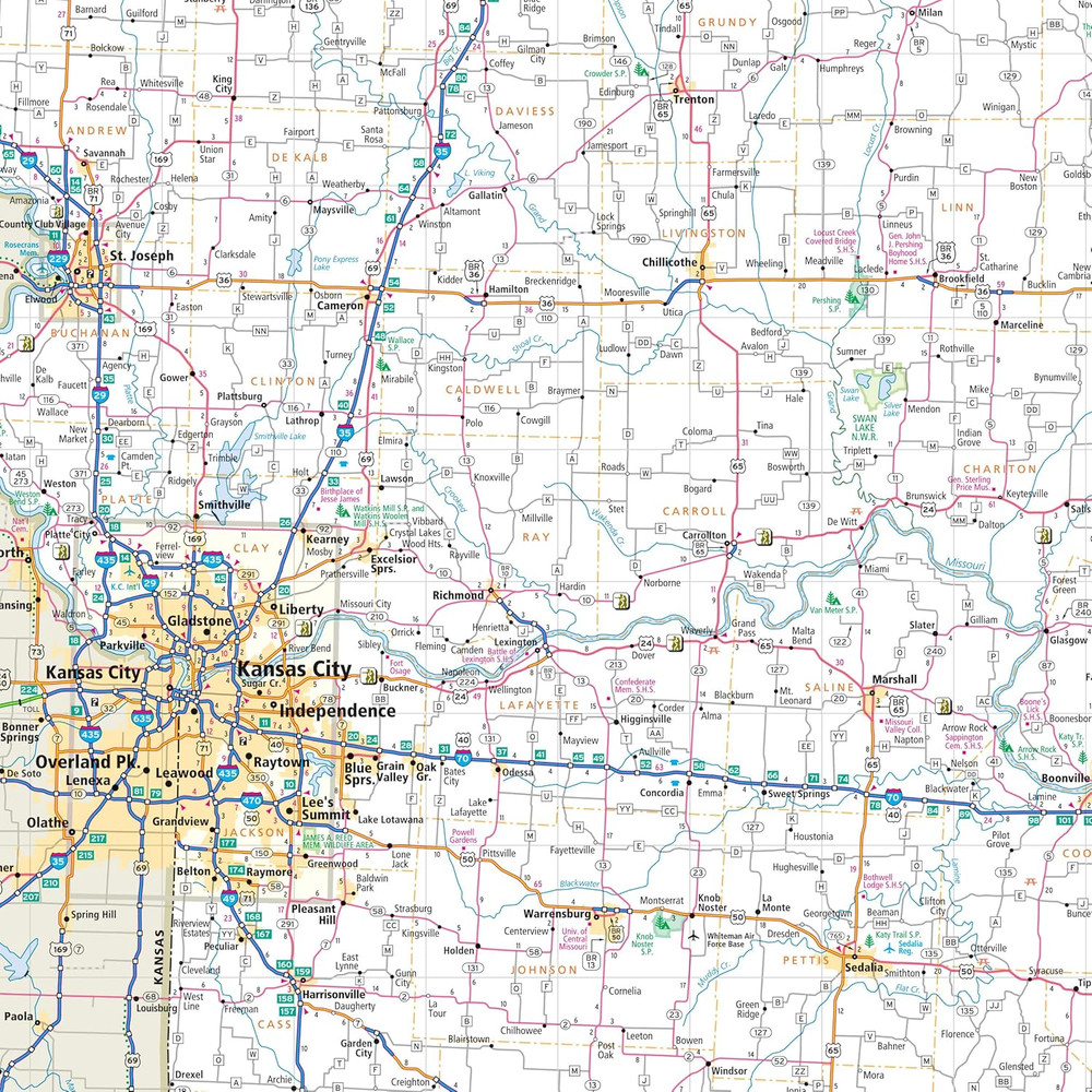 Rand McNally Easy to Read: Missouri State Map