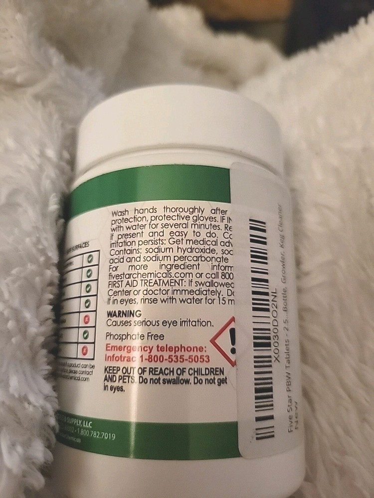 Five Star PBW Tablet Alkaline based cleaning tablets 2.5g 50ct Free Ship!