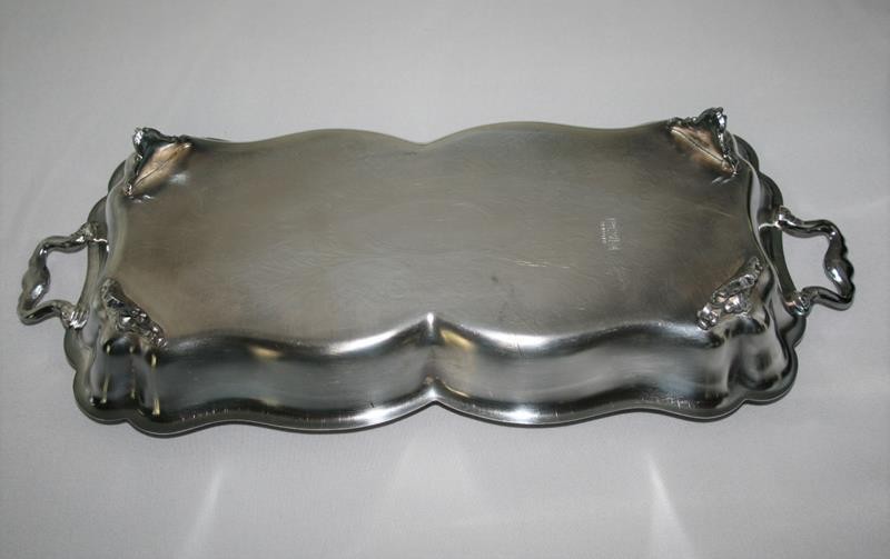 Sheridan Silverplate Footed 11" Bread Tray with Handles #2632