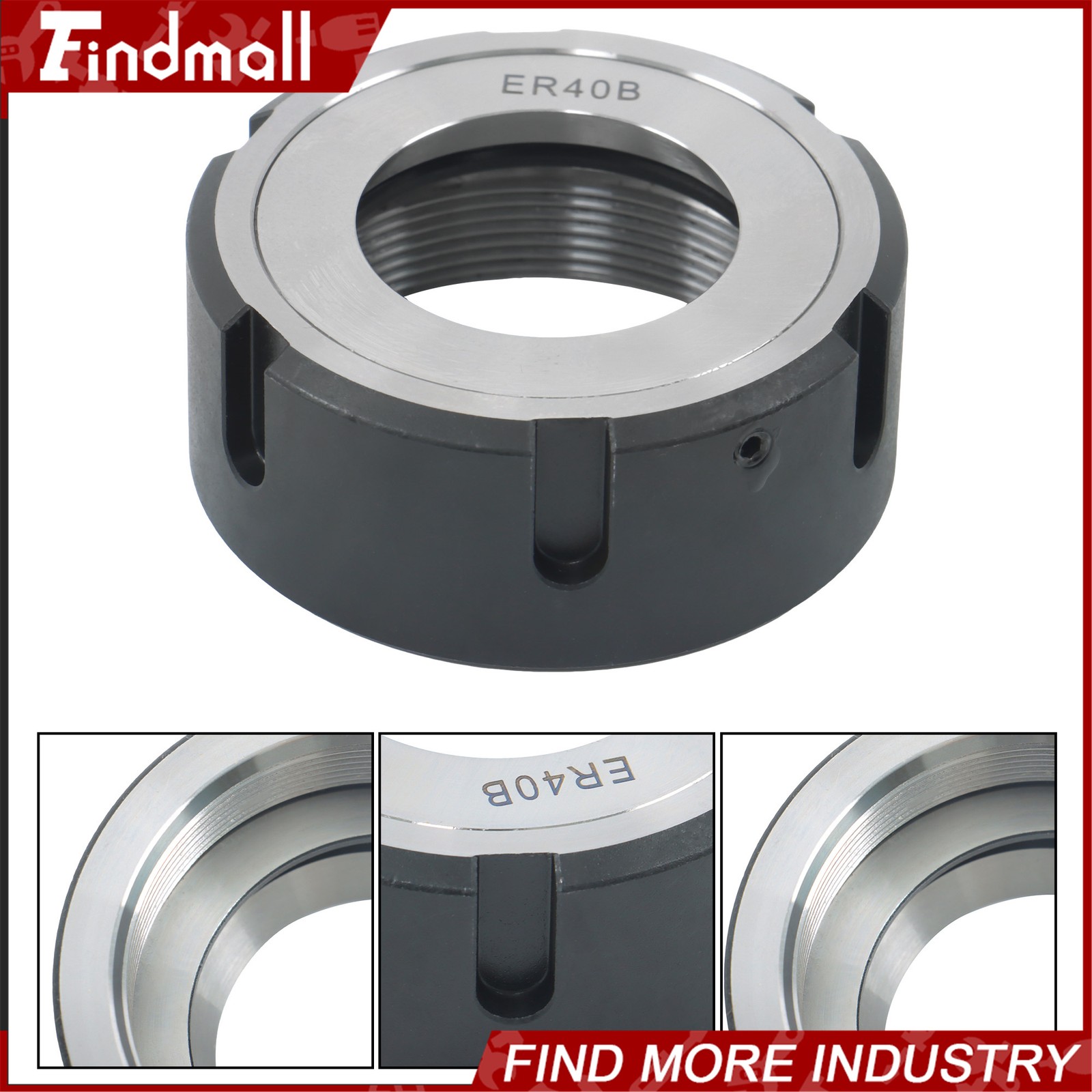 Findmall Precision ER40 Ball Bearing Collet Nut for CNC Tool Holder