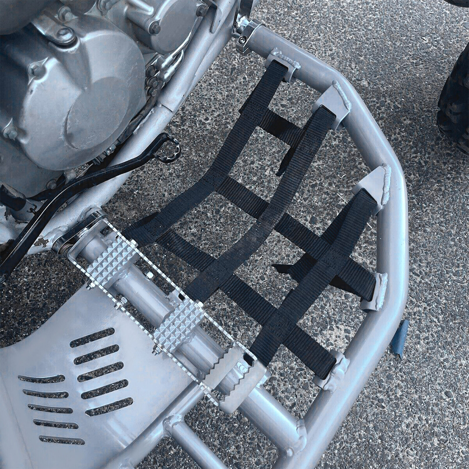 For Honda Sportrax 400 TRX 400EX 400X Nerf Bars Pro Peg Silver Bars Black Nets