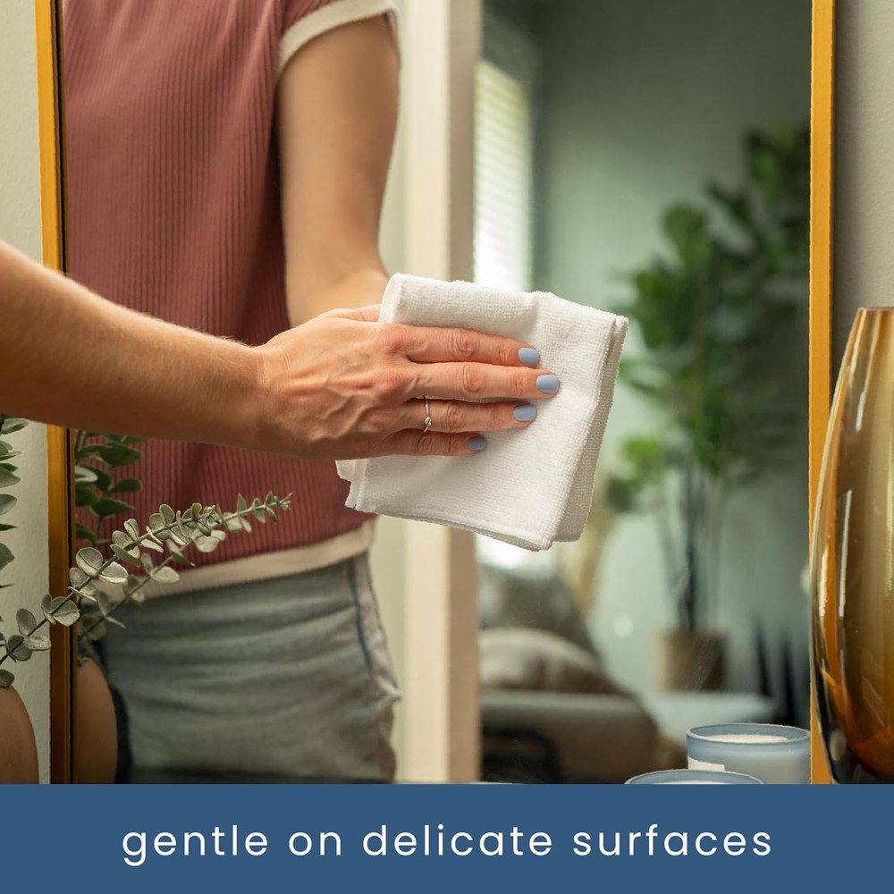 Microfiber Cleaning Cloth, Bulk Towels for Home, Reusable 50 Pack White