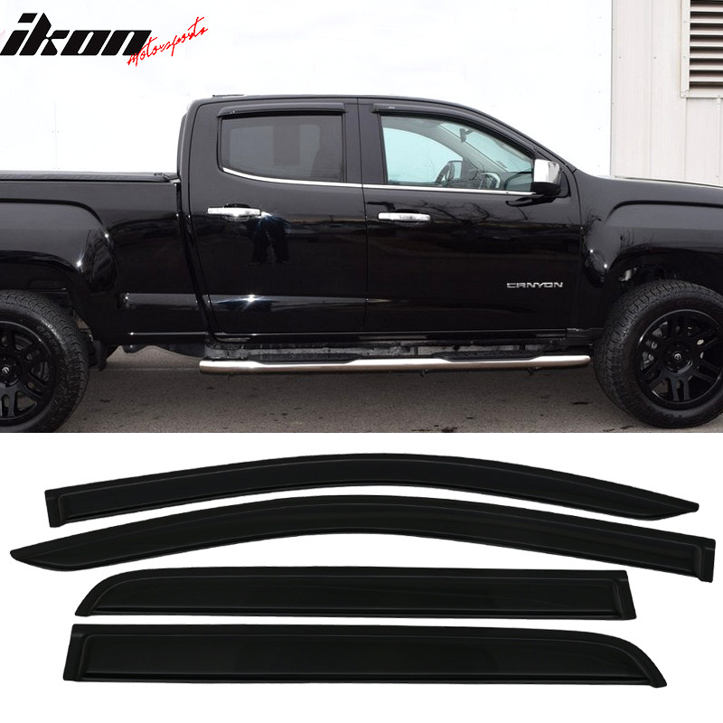 Fits 15-22 Chevy Colorado GMC Canyon Crew Cab Acrylic Window Visors 4Pc Set