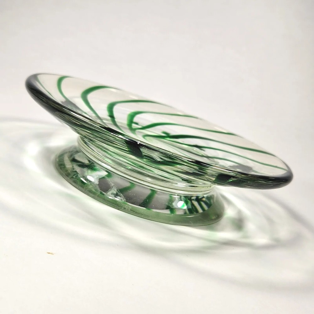 Green Peppermint Swirl on Clear Multipurpose Dish (READ)