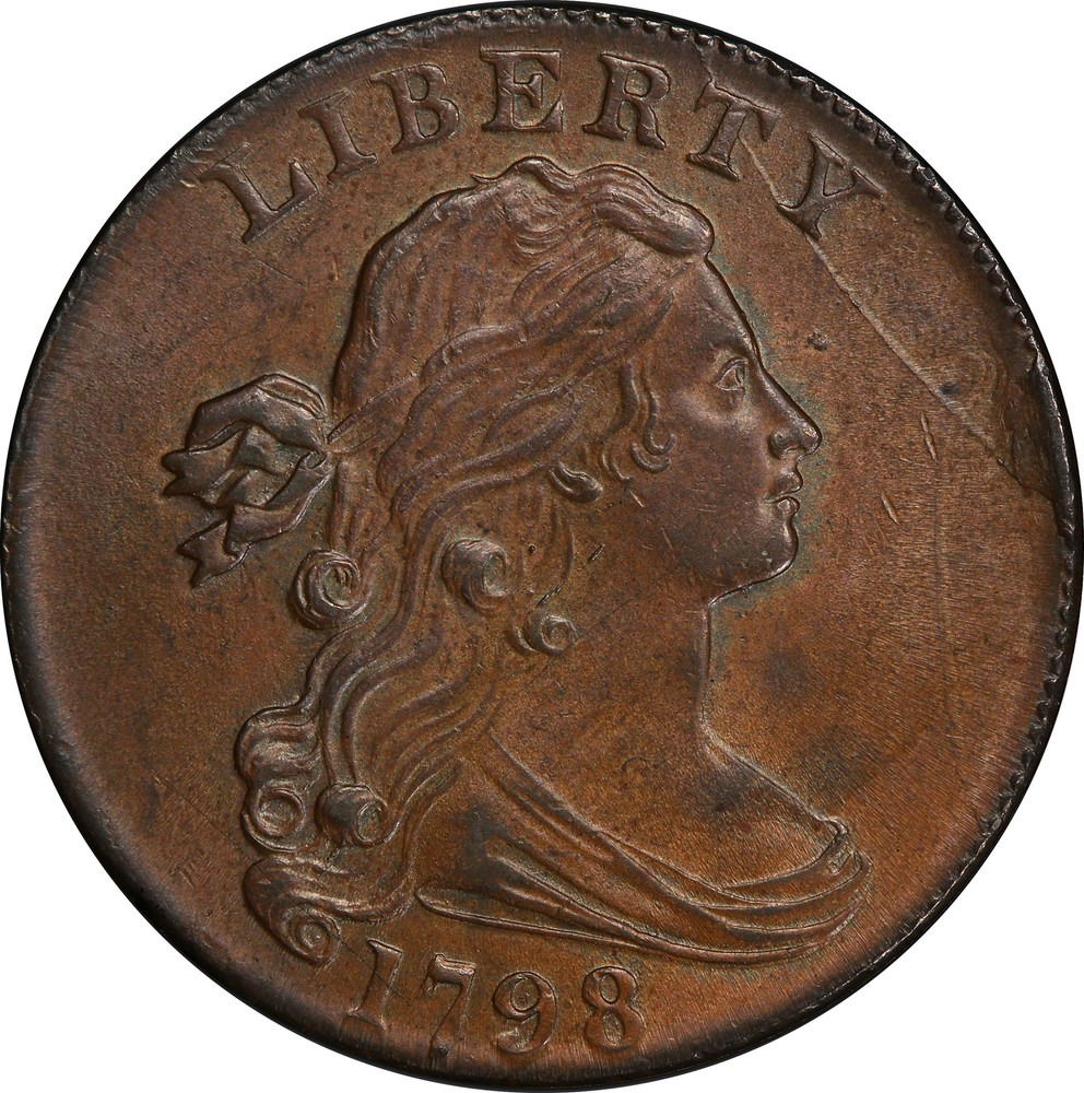 1798 DRAPED BUST 1C PCGS MS 65+ BN