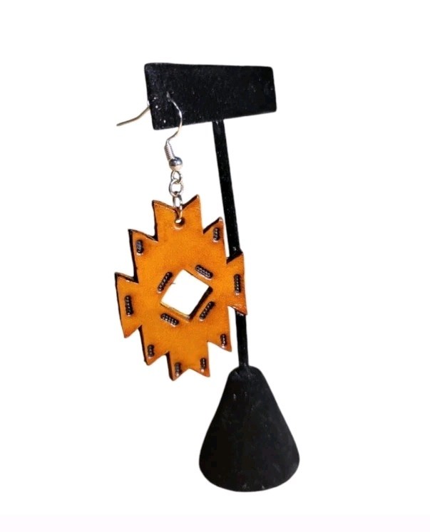 Handcrafted Tooled Leather Western Earrings