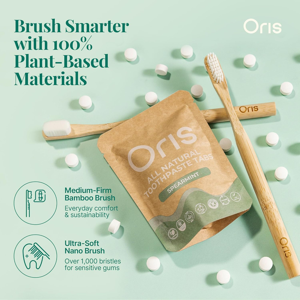 Oris Natural Toothpaste Tabs - Chewable Toothpaste Tablets for Sensitive Teet...