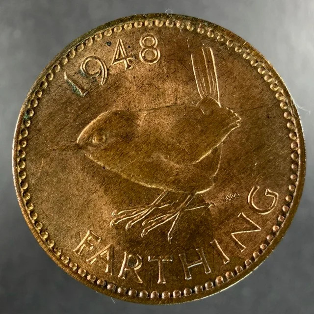 1948 Great Britain Farthing George VI Wren Reverse