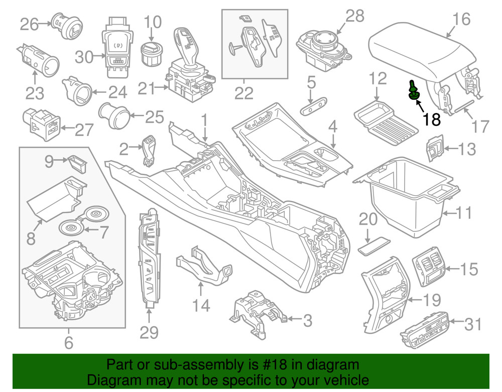 Genuine BMW Armrest Buffer 51-16-6-847-616