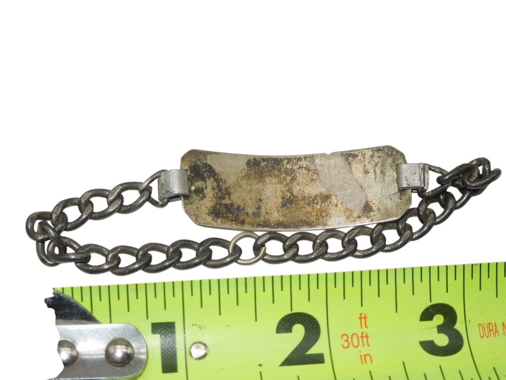 WWII US Army AAF European Theater Air Force Fulton NY STERLING ID Bracelet CA14