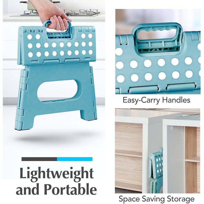 Folding Step Stool Lightweight Portable Non Slip Bathroom Ladder Multi Use