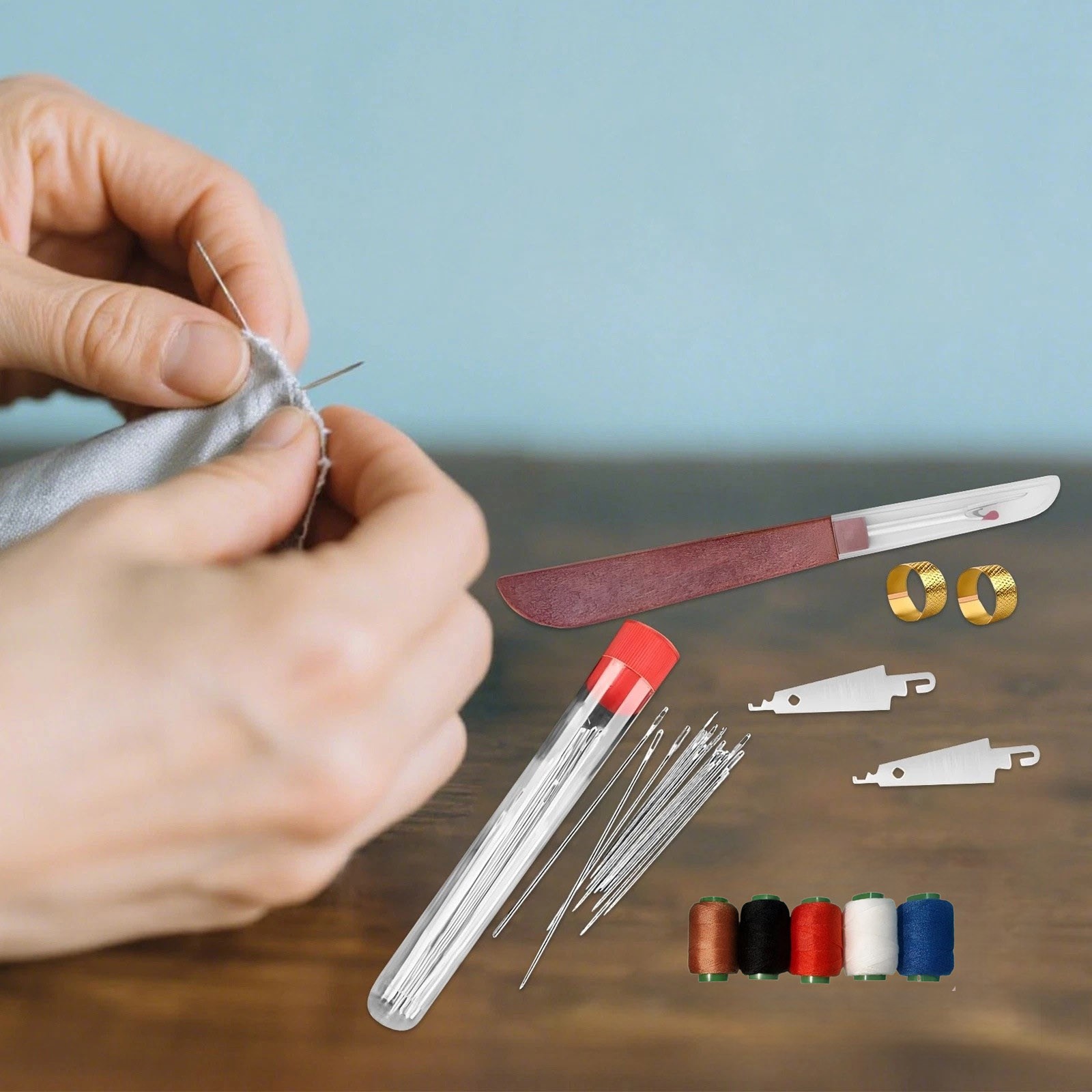 For Home 36 Piece Sewing Tool Set with Needles Threads Portable Repair Kit